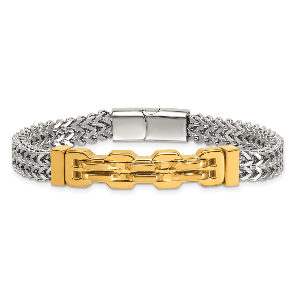 Polished Gold-Tone Stainless Steel Bracelet 7.8mm