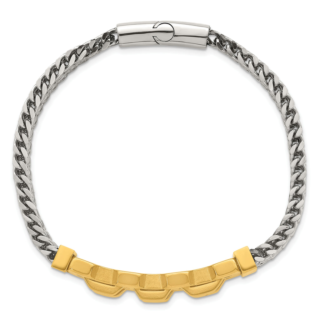 Polished Gold-Tone Stainless Steel Bracelet 7.8mm