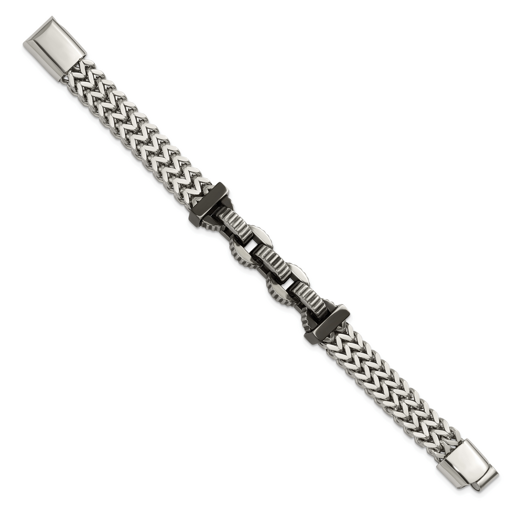 Antiqued Black Stainless Steel Bracelet 11mm