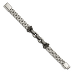 Antiqued Black Stainless Steel Bracelet 11mm