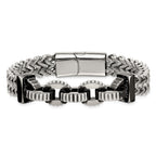 Antiqued Black Stainless Steel Bracelet 11mm