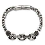 Antiqued Black Stainless Steel Bracelet 11mm