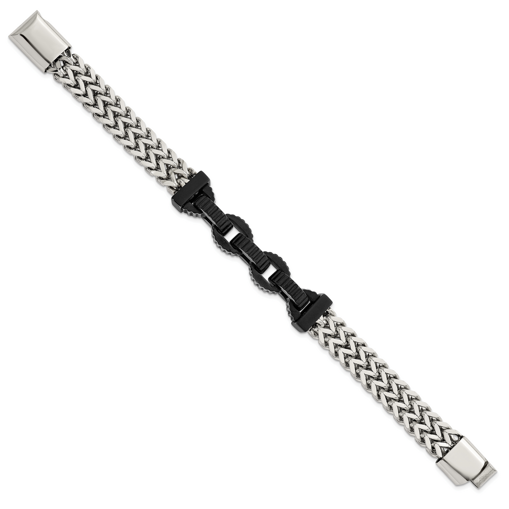 Antiqued Black Stainless Steel Bracelet 11mm
