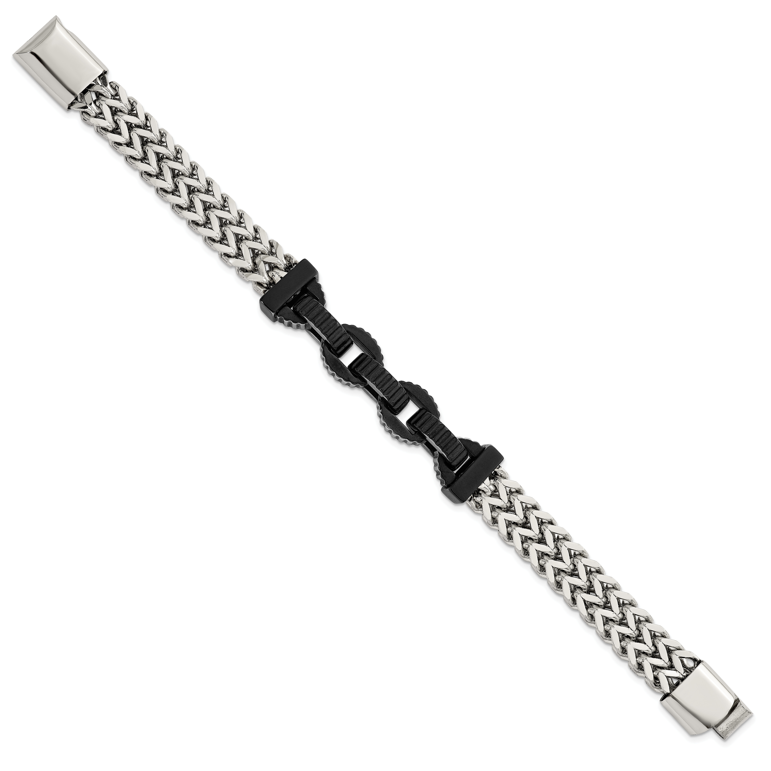 Antiqued Black Stainless Steel Bracelet 11mm