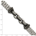 Antiqued Black Stainless Steel Bracelet 11mm