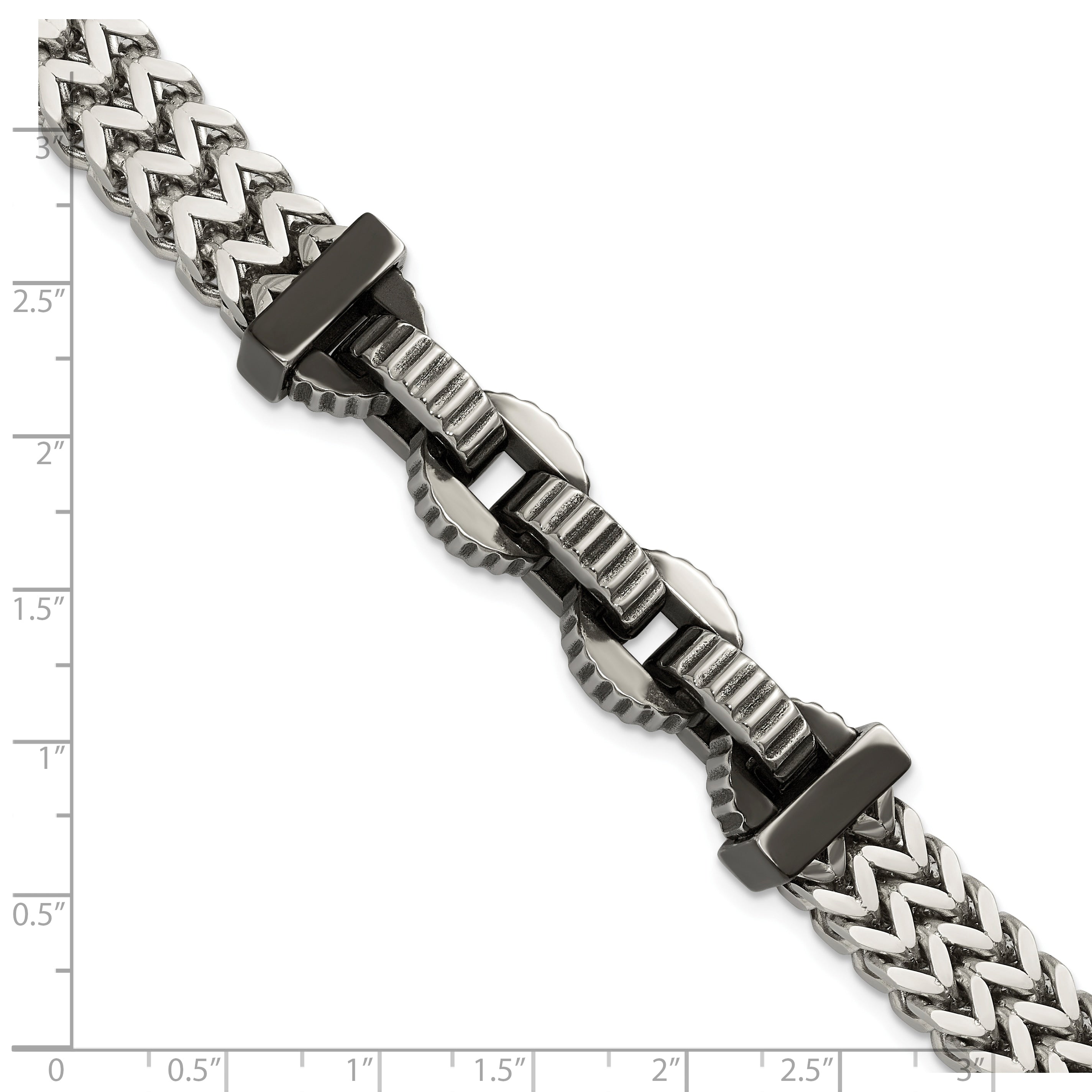 Antiqued Black Stainless Steel Bracelet 11mm