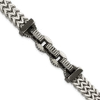 Antiqued Black Stainless Steel Bracelet 11mm