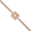 Rose-Tone Polished Cubic Zirconia Stainless Steel Bracelet 13.7mm