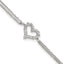 Polished Cubic Zirconia Heart Stainless Steel Bracelet 17.05mm