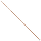 Rose-Tone Polished Cubic Zirconia Stainless Steel Bracelet 14.25mm