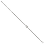 Polished Cubic Zirconia Stainless Steel Bracelet 15.05mm