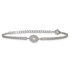Polished Cubic Zirconia Stainless Steel Bracelet 15.05mm