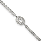 Polished Cubic Zirconia Stainless Steel Bracelet 15.05mm