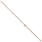 Rose-Tone Polished Cubic Zirconia Stainless Steel Bracelet 17.15mm