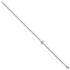 Polished Cubic Zirconia Stainless Steel Bracelet 16.6mm