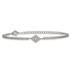 Polished Cubic Zirconia Stainless Steel Bracelet 16.6mm