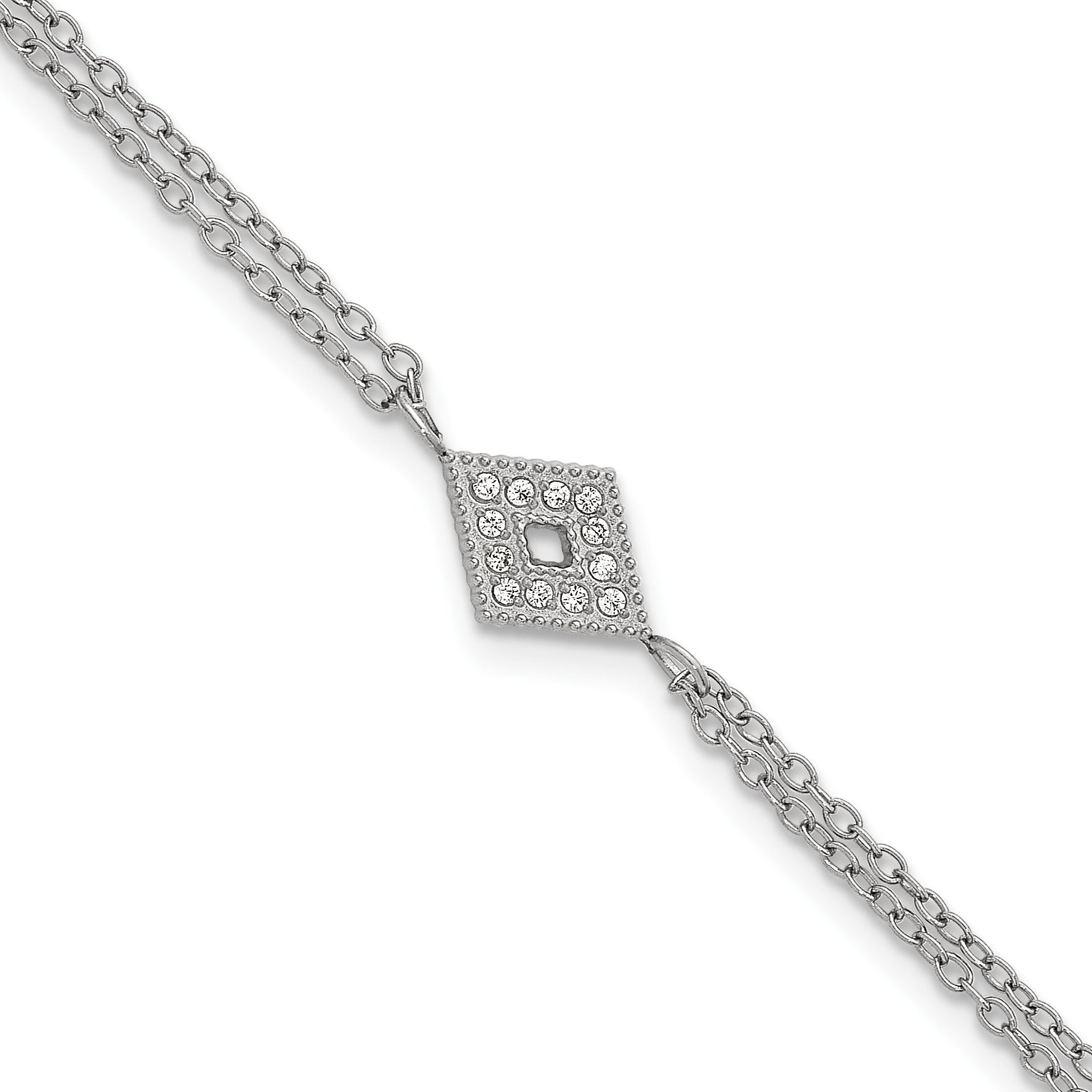 Polished Cubic Zirconia Stainless Steel Bracelet 16.6mm Main image