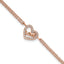 Rose-Tone Polished Cubic Zirconia LOVE Stainless Steel Bracelet 16.7mm