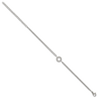 Polished Cubic Zirconia Stainless Steel Bracelet 14.7mm