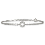 Polished Cubic Zirconia Stainless Steel Bracelet 14.7mm