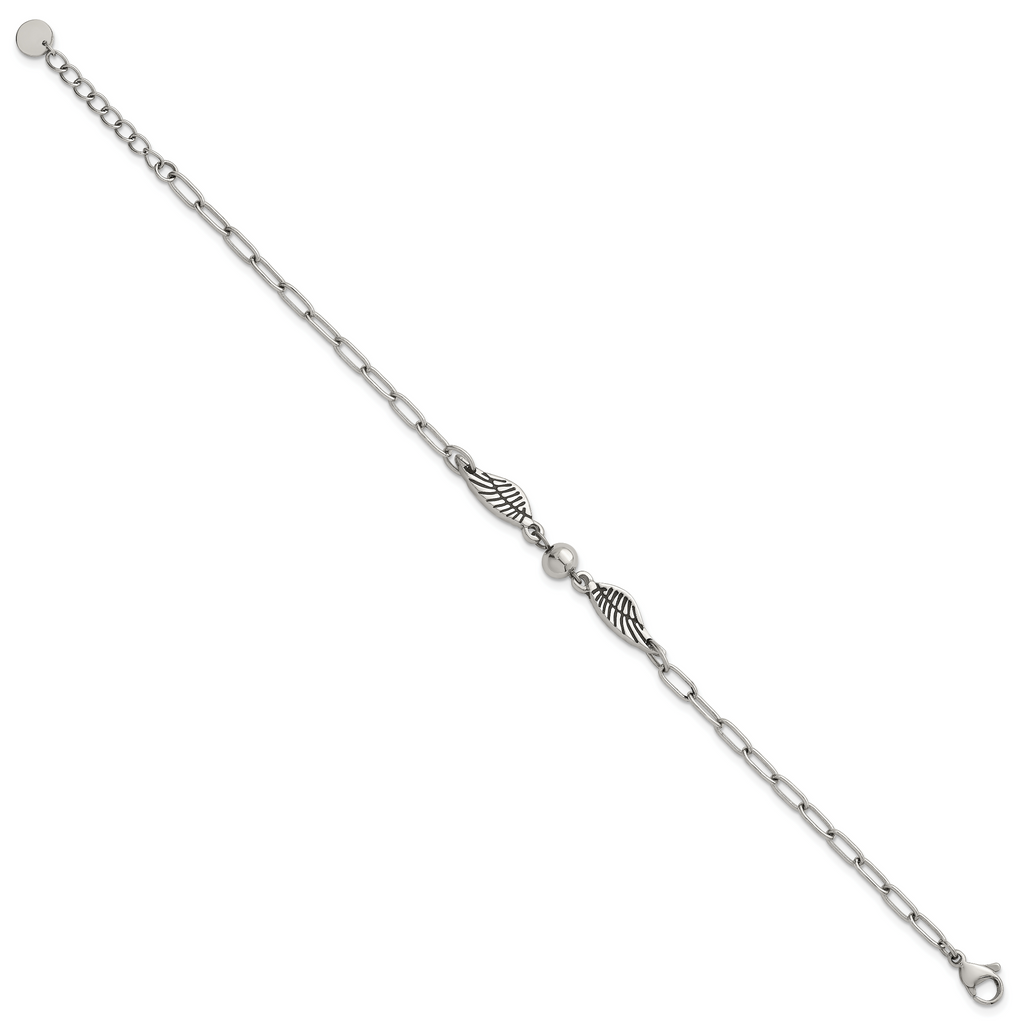 Polished Wing Stainless Steel Bracelet 46.1mm