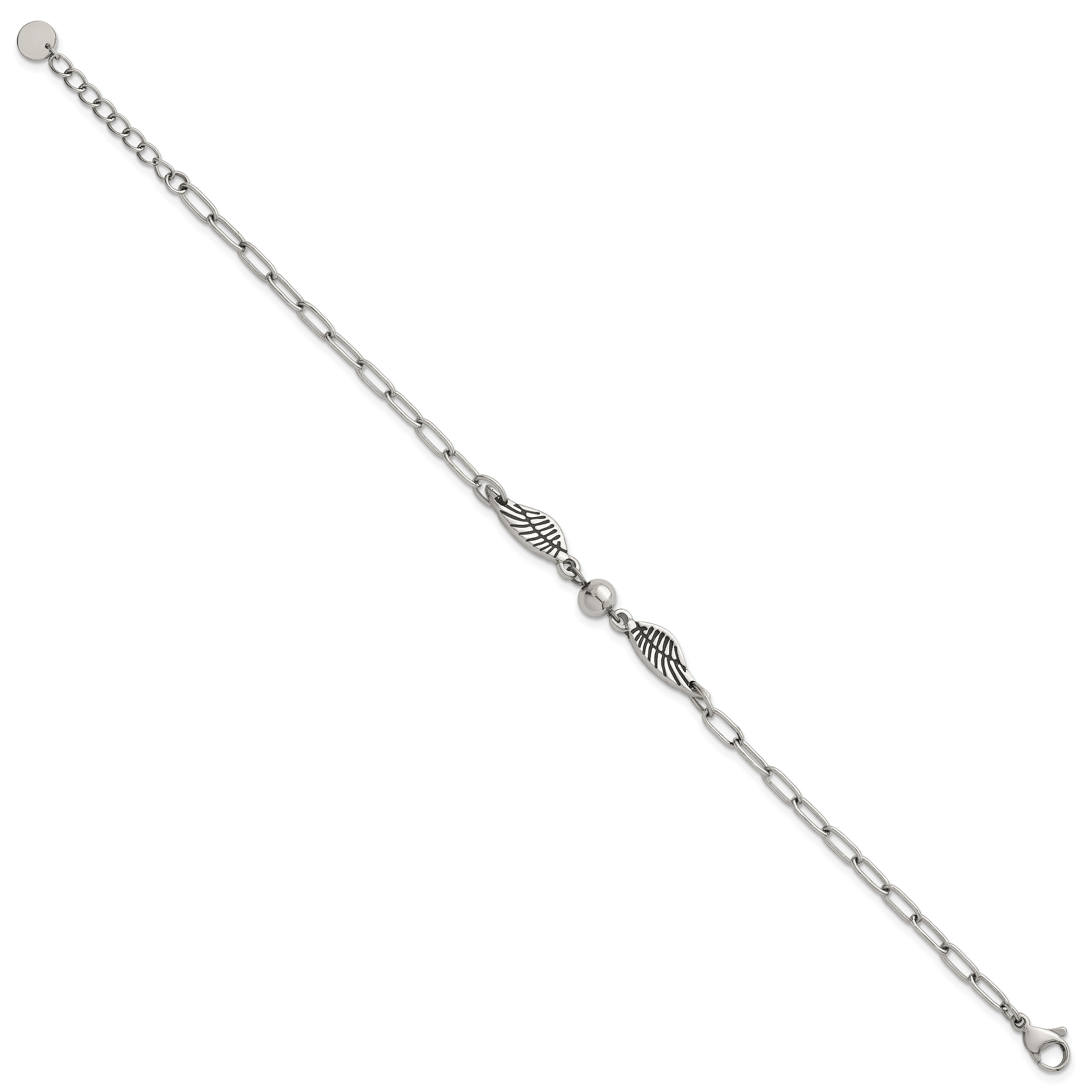 Polished Wing Stainless Steel Bracelet 46.1mm
