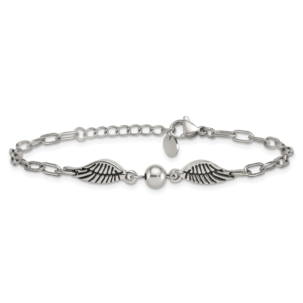 Polished Wing Stainless Steel Bracelet 46.1mm