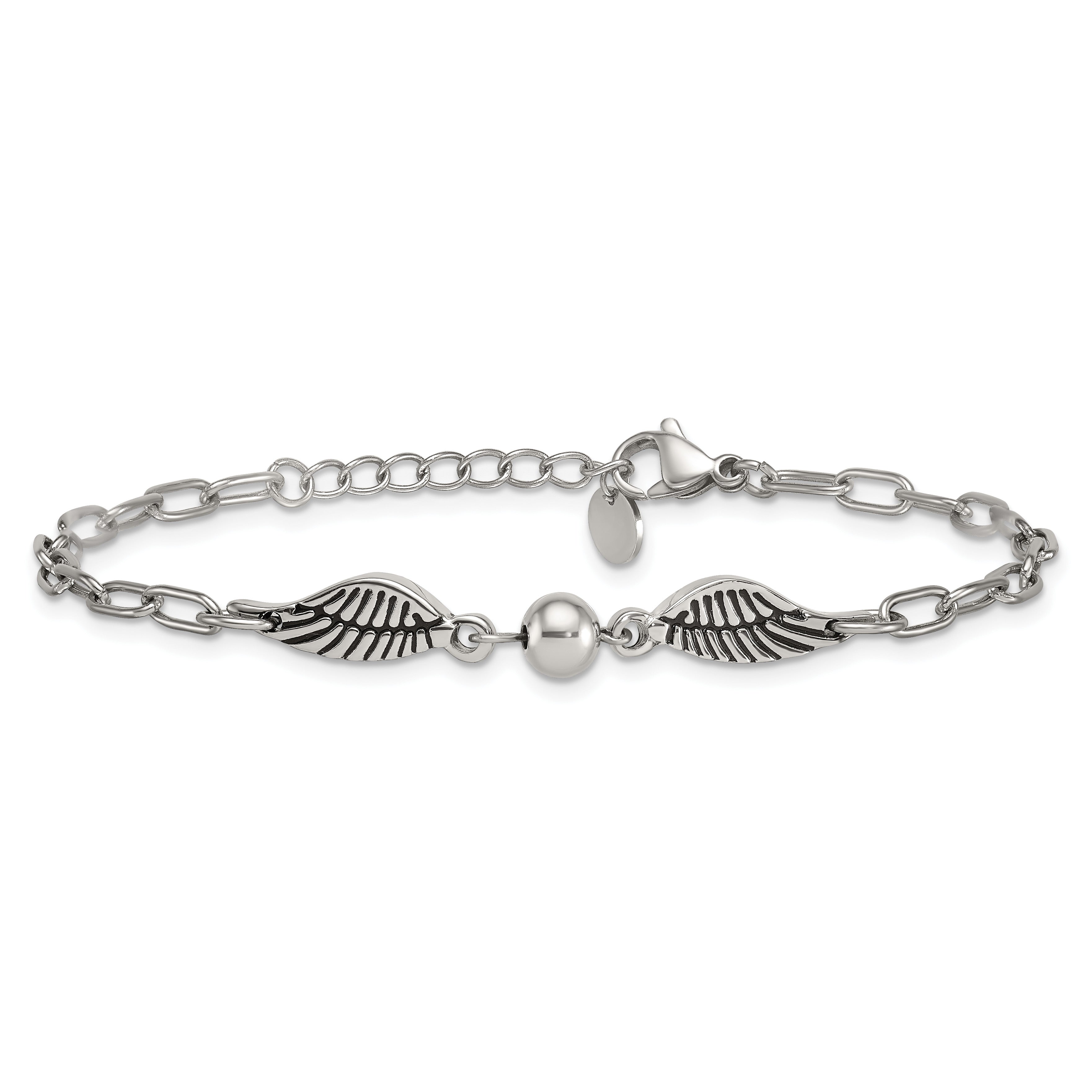 Polished Wing Stainless Steel Bracelet 46.1mm