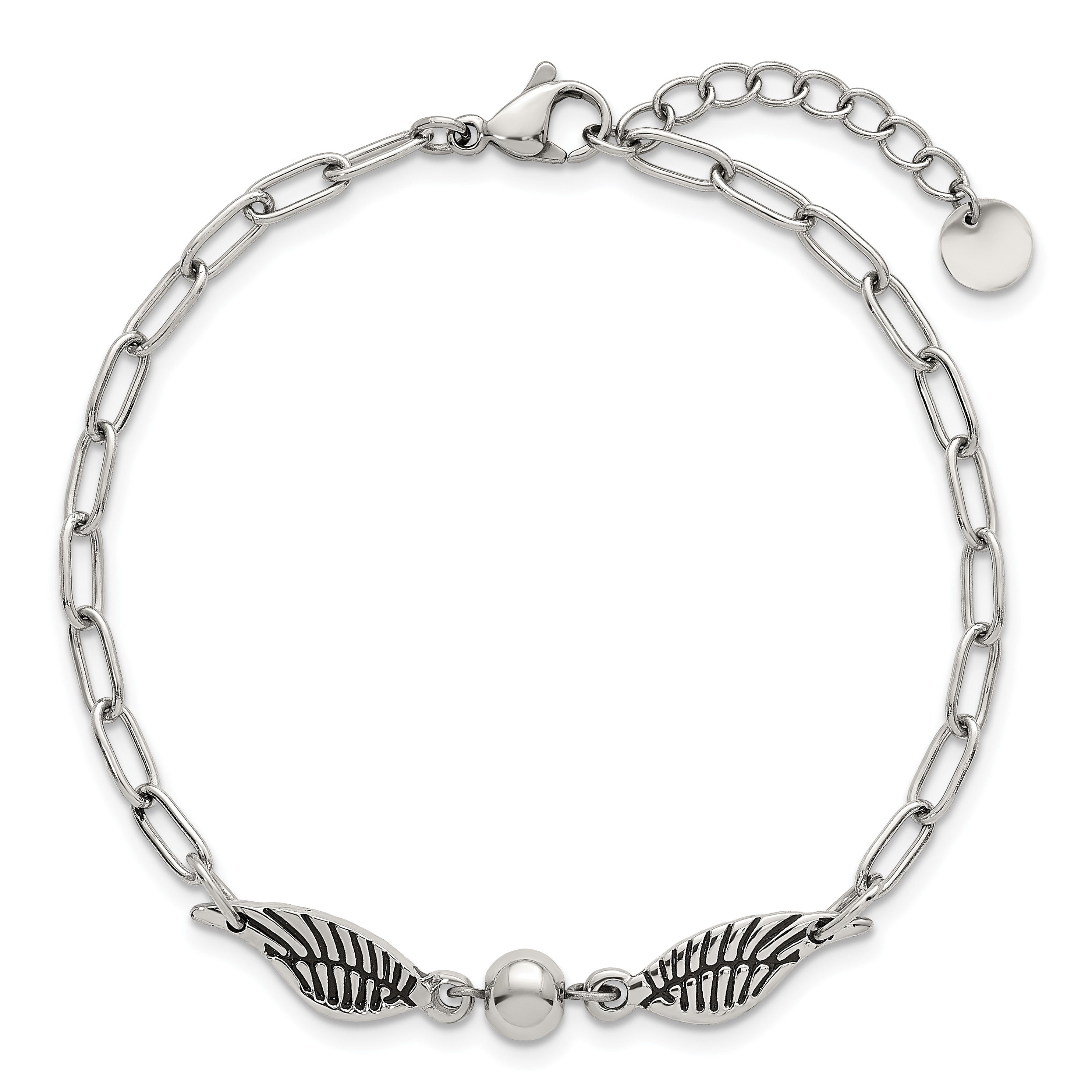 Polished Wing Stainless Steel Bracelet 46.1mm