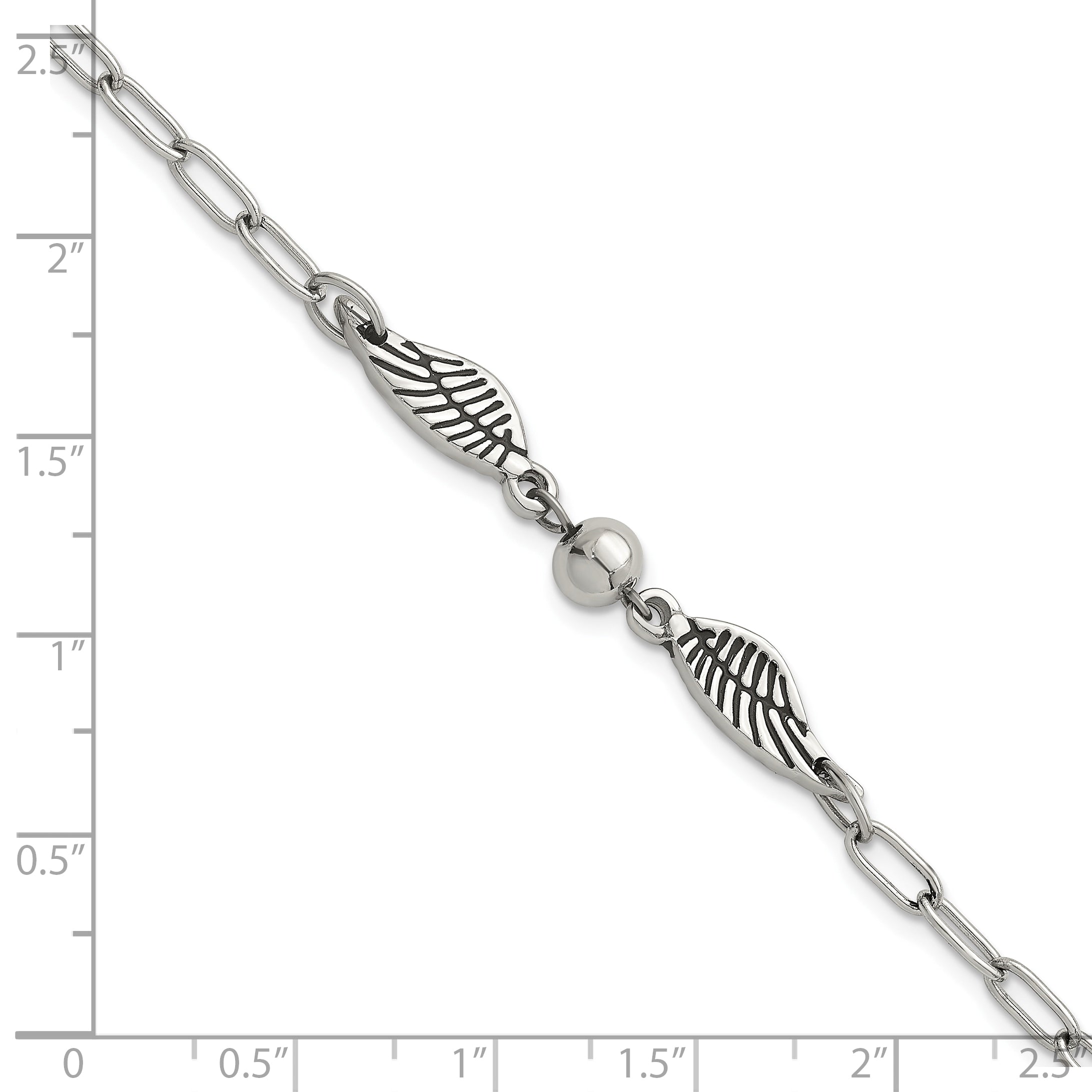 Polished Wing Stainless Steel Bracelet 46.1mm