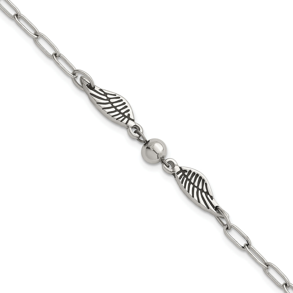 Polished Wing Stainless Steel Bracelet 46.1mm