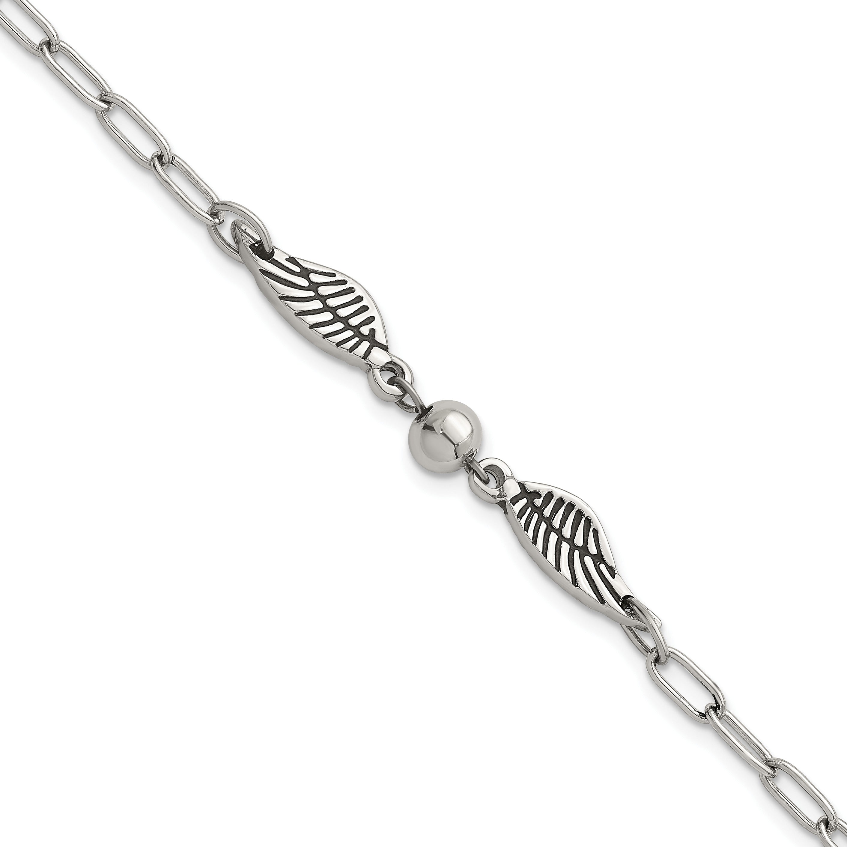 Polished Wing Stainless Steel Bracelet 46.1mm
