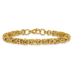Gold-Tone Polished Byzantine Stainless Steel Chain Bracelet 6mm