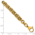 Gold-Tone Polished Byzantine Stainless Steel Chain Bracelet 6mm