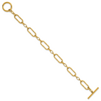 Gold-Tone Polished Textured Stainless Steel Bracelet 7.2mm