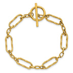 Gold-Tone Polished Textured Stainless Steel Bracelet 7.2mm