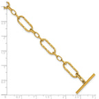 Gold-Tone Polished Textured Stainless Steel Bracelet 7.2mm