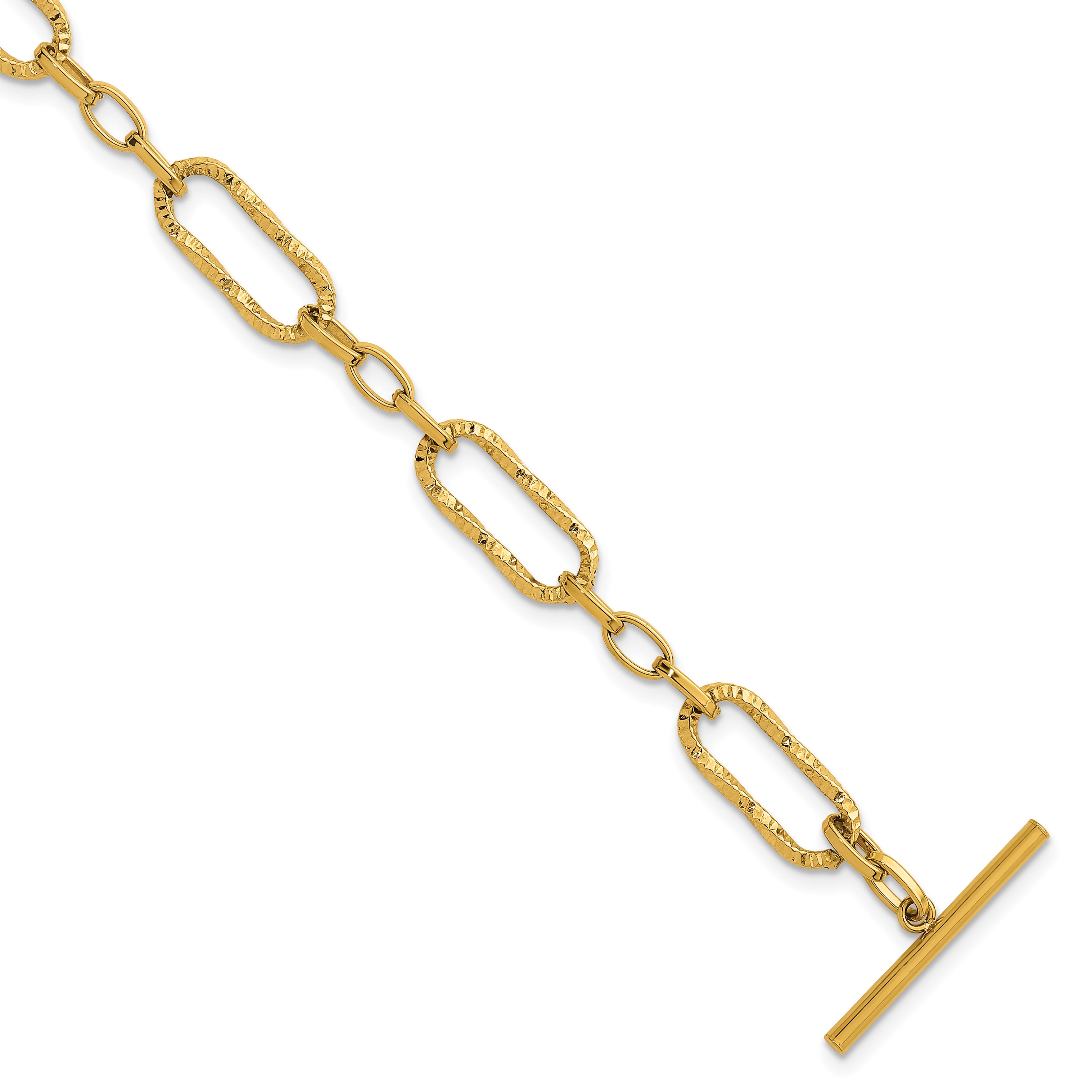 Gold-Tone Polished Textured Stainless Steel Bracelet 7.2mm Main image