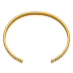 Gold-Tone Polished Cubic Zirconia Stainless Steel Bangle Bracelet 5mm