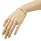 Gold-Tone Polished Cubic Zirconia Stainless Steel Bangle Bracelet 5mm