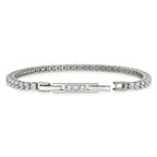 Polished Cubic Zirconia Stainless Steel Bracelet 3.25mm