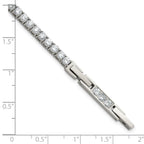 Polished Cubic Zirconia Stainless Steel Bracelet 3.25mm