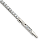Polished Cubic Zirconia Stainless Steel Bracelet 3.25mm
