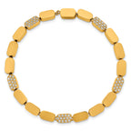 Gold-Tone Polished Cubic Zirconia Stainless Steel Bracelet 4.5mm