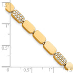 Gold-Tone Polished Cubic Zirconia Stainless Steel Bracelet 4.5mm