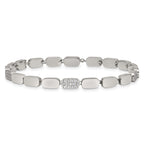 Polished Cubic Zirconia Stainless Steel Bracelet 4.5mm