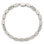 Polished Cubic Zirconia Stainless Steel Bracelet 4.5mm