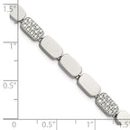 Polished Cubic Zirconia Stainless Steel Bracelet 4.5mm