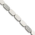 Polished Cubic Zirconia Stainless Steel Bracelet 4.5mm