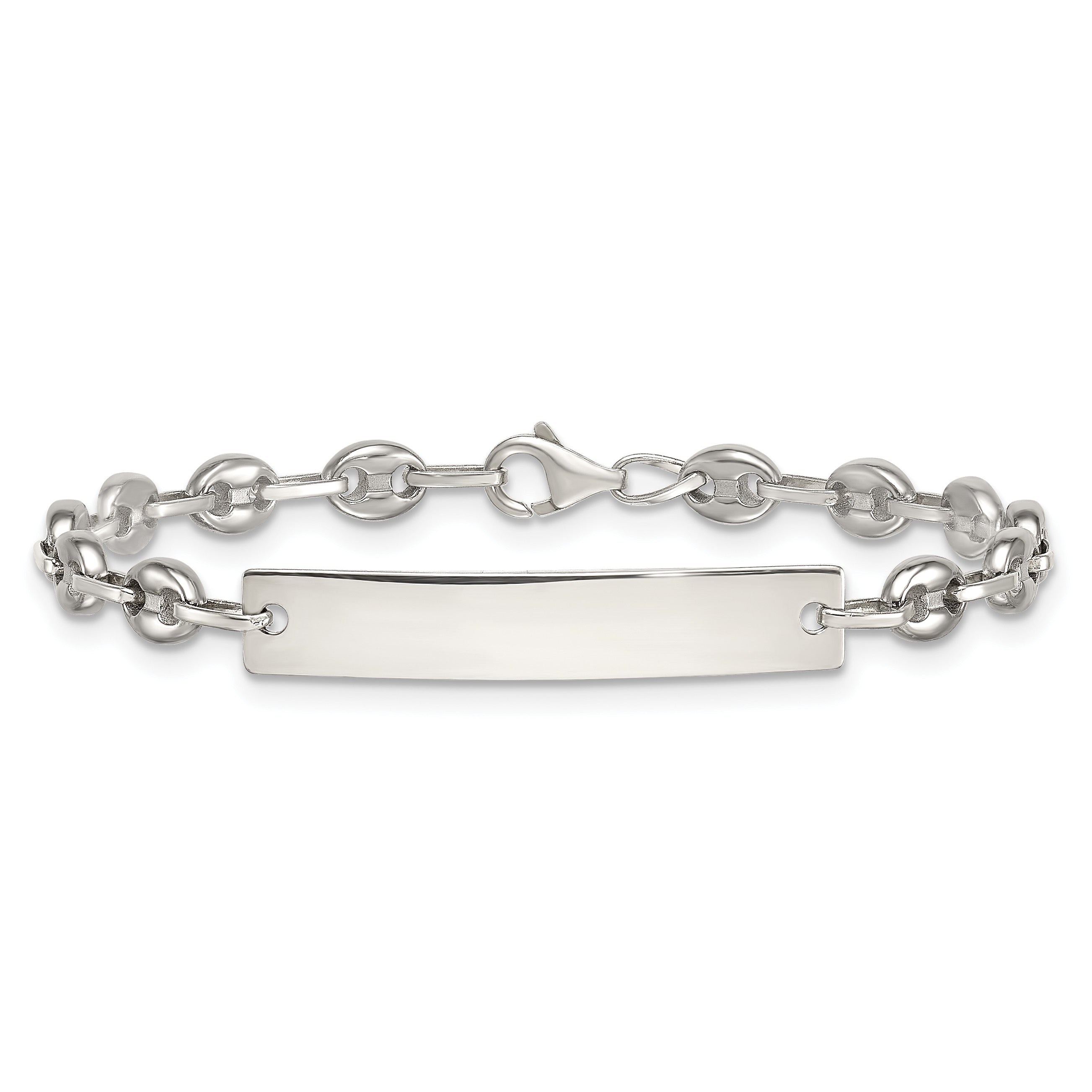 Polished Anchor Stainless Steel ID Bracelet 4.3mm
